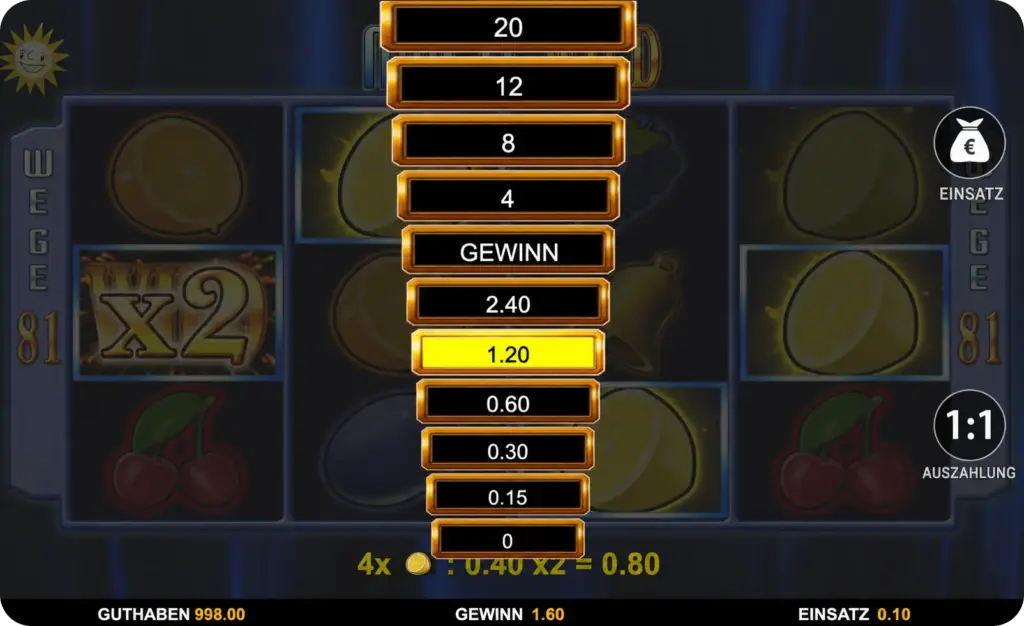 Gewinnmultiplikatoren Multi Wild